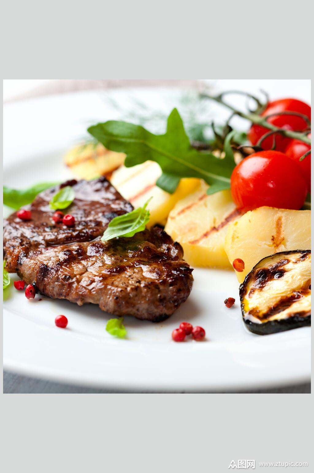 西冷牛排美食摄影素材图片