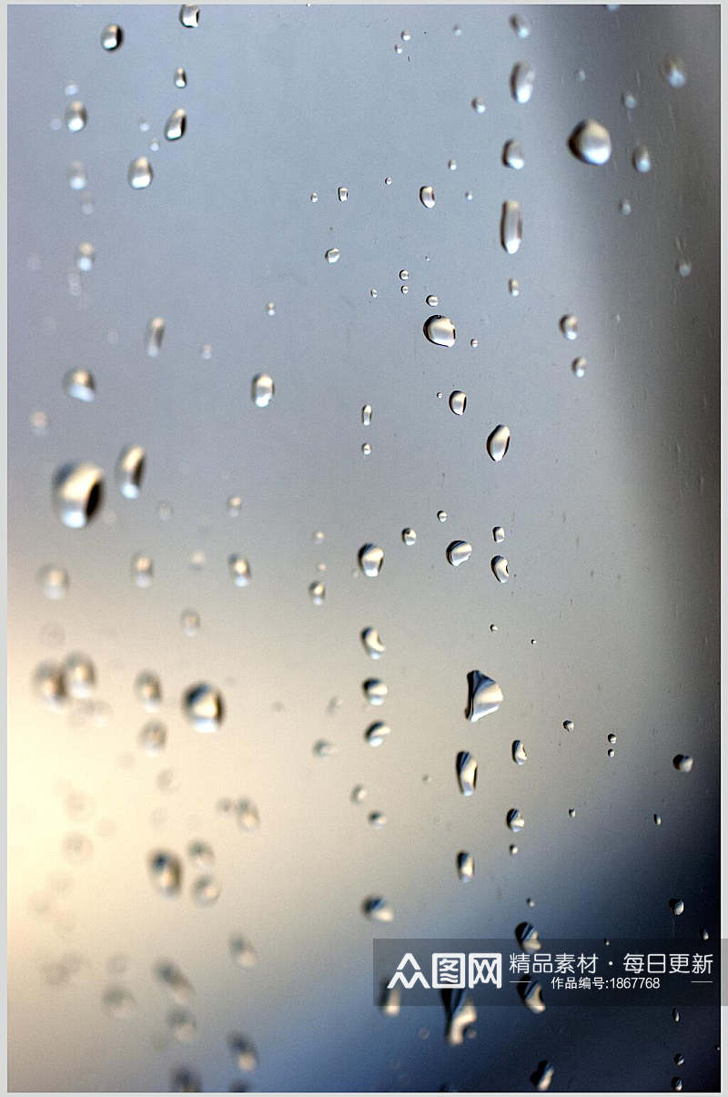 透明大颗水珠雨滴高清图片素材