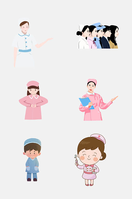 白衣天使医生护士礼仪免抠元素