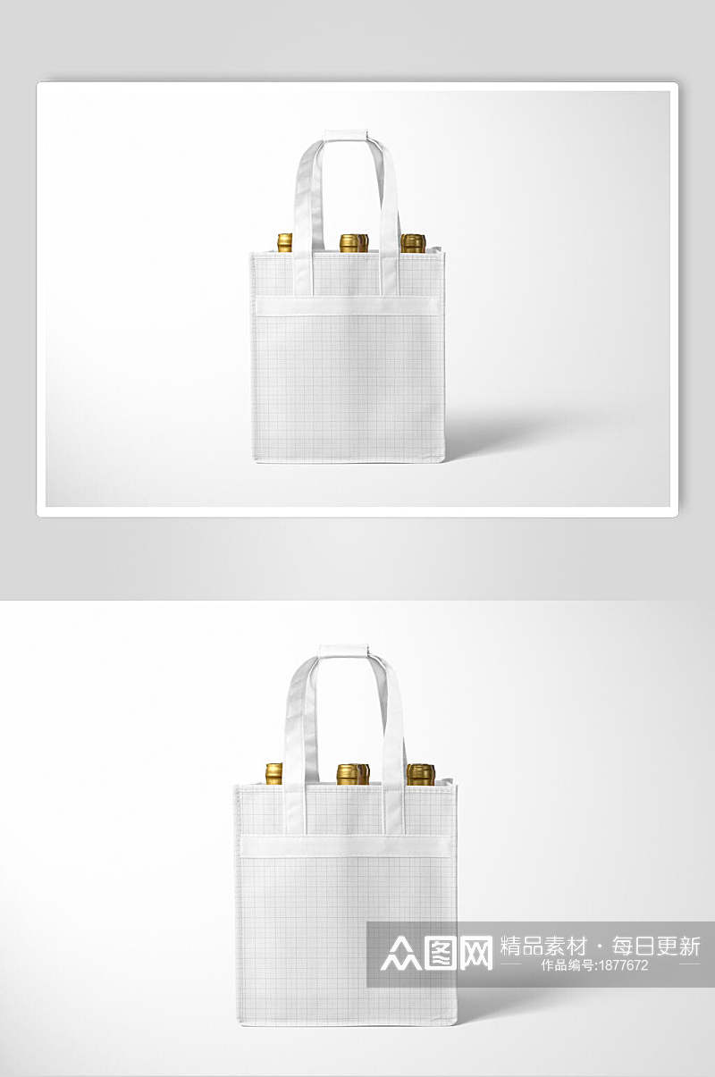 帆布手提袋包装盒样机设计素材