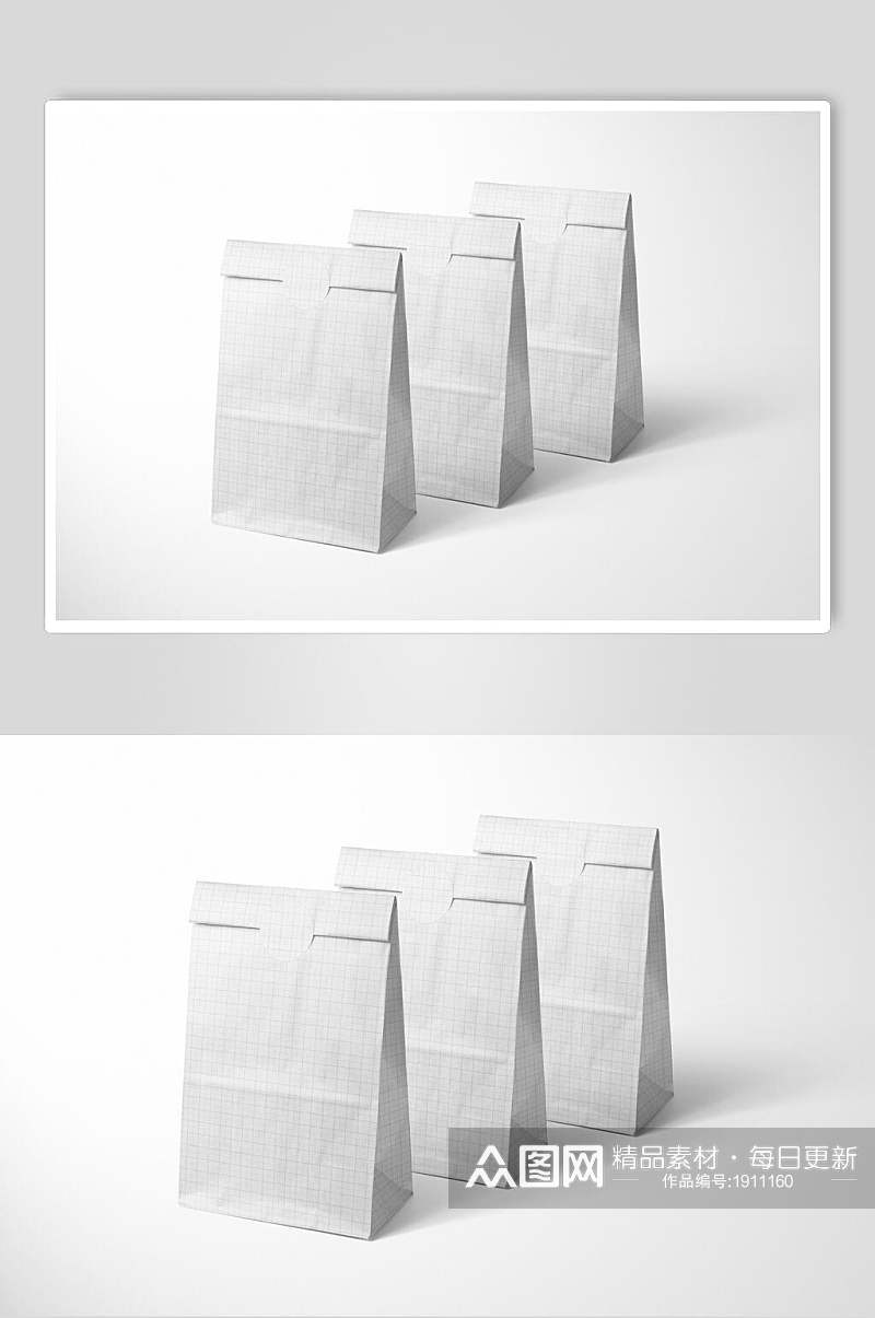 高端食品美食包装袋样机设计效果图素材