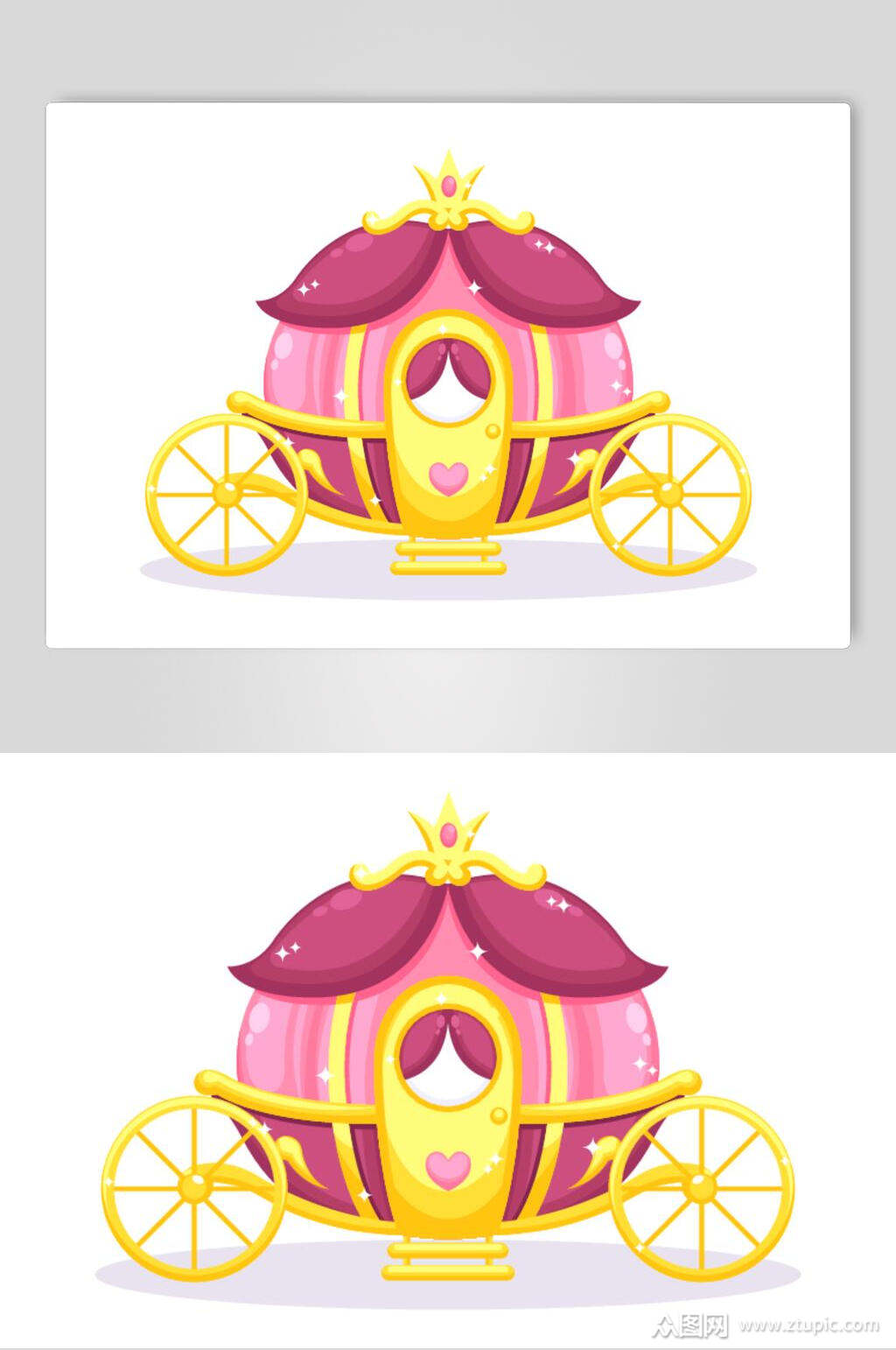 豪华马车卡通设计元素素材