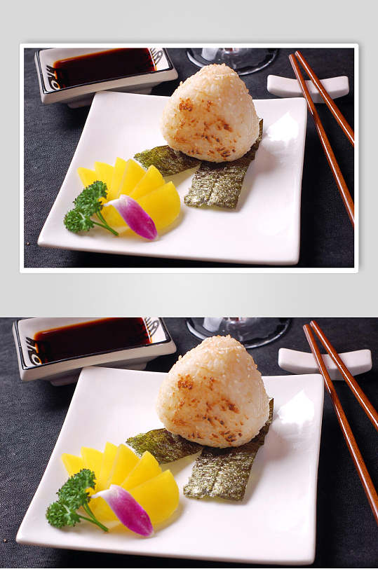 煮物日式饭团美食图片