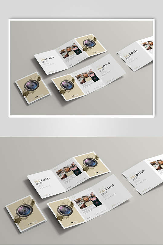 三折页样机效果图-众图网