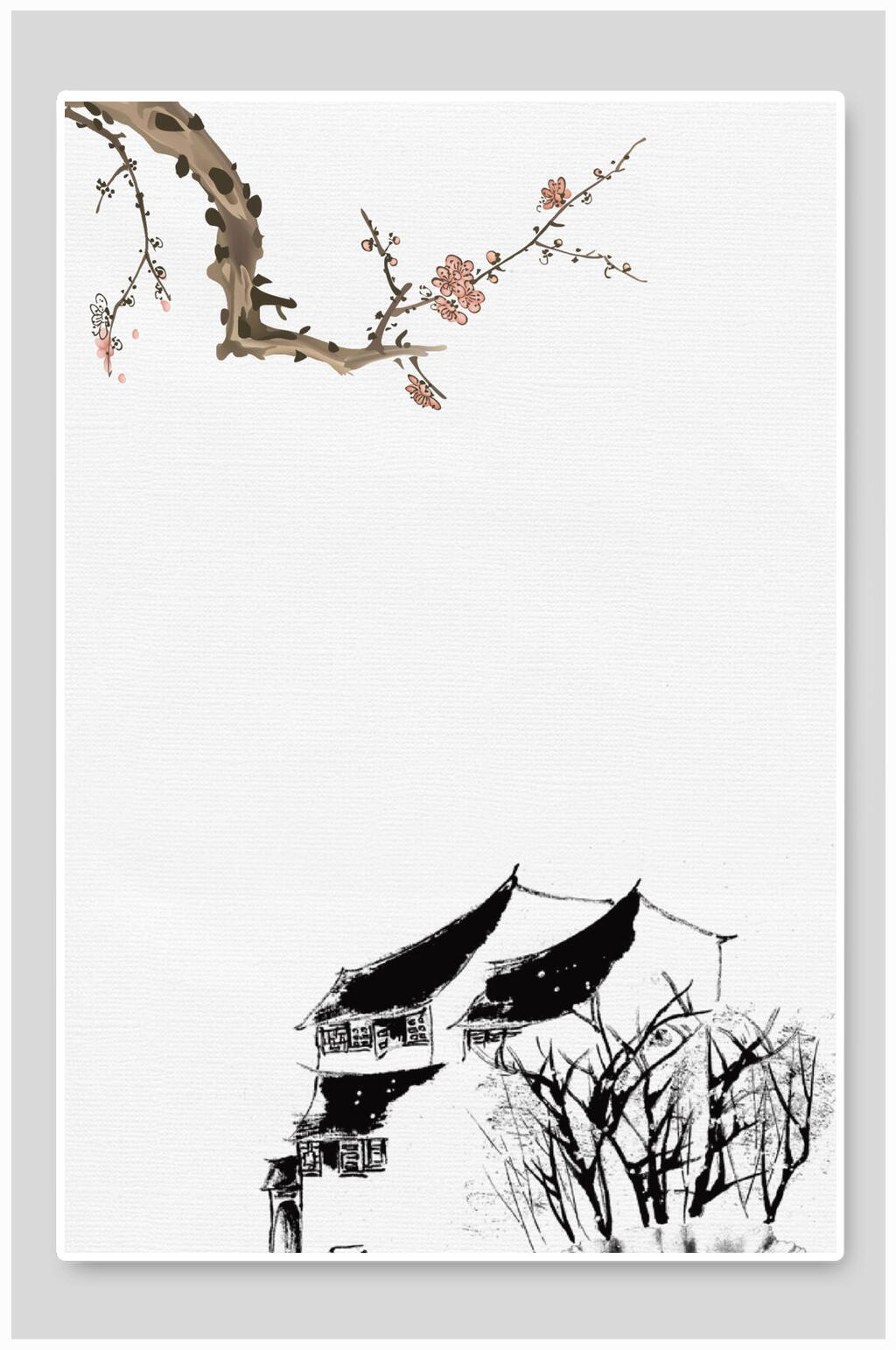 中国风雪景背景素材素材