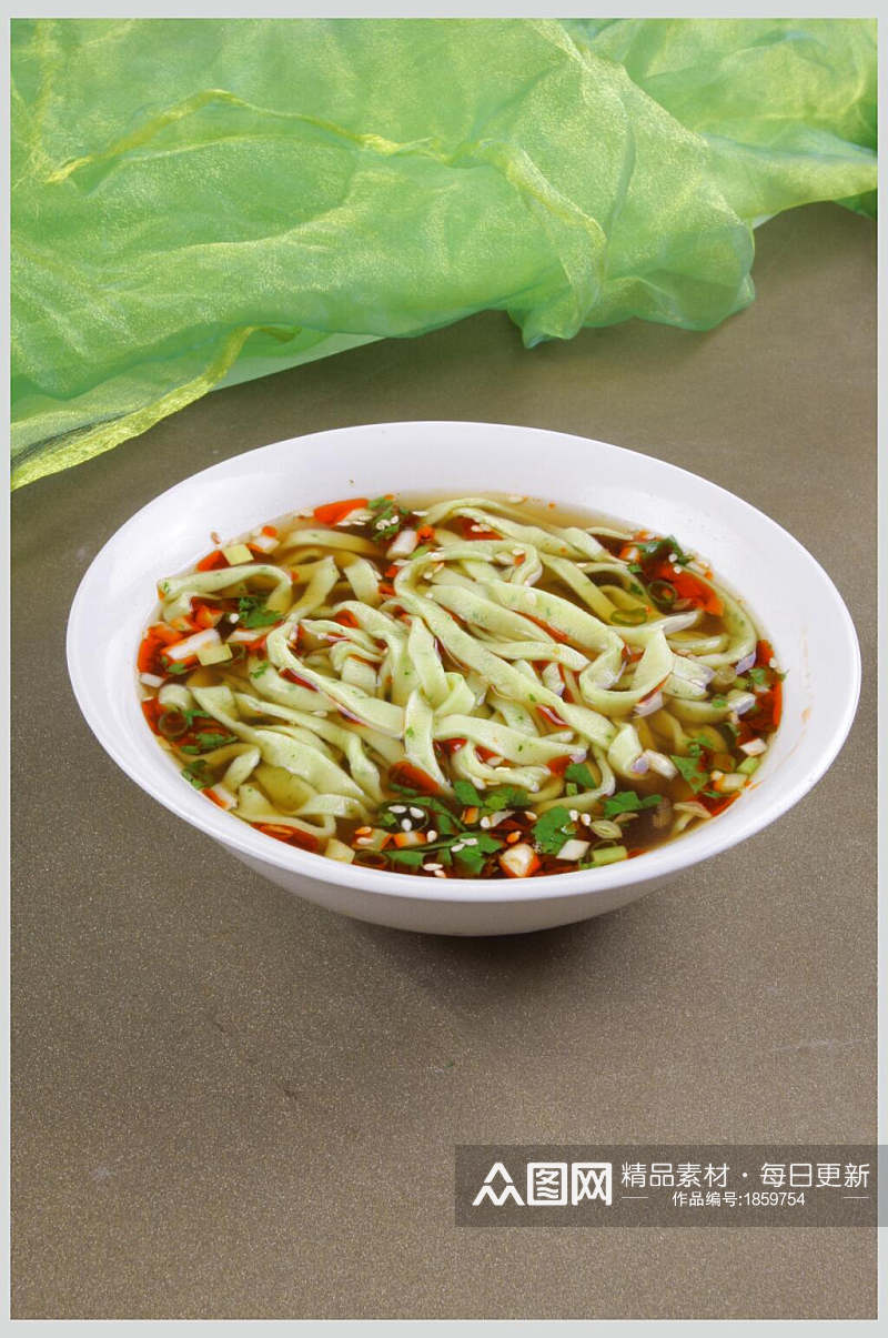 健康美味酸汤菠菜面食品高清图片素材