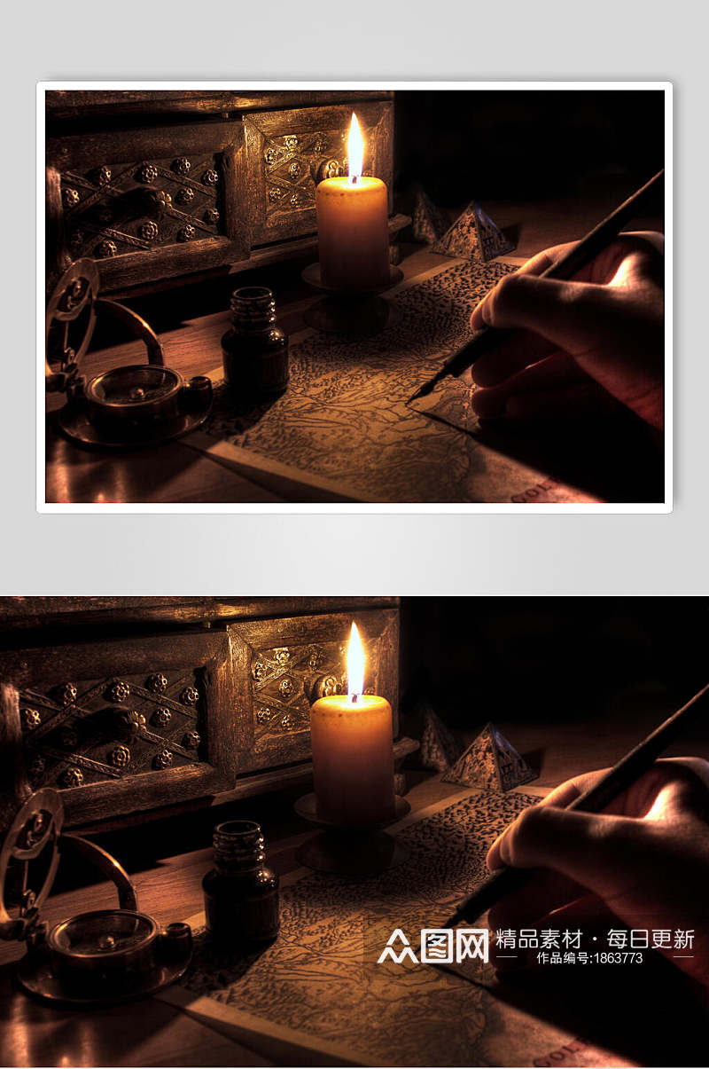 原生烛光蜡烛摄影元素图片素材