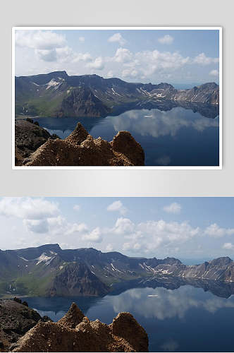 湖光山色山峰湖泊风景高清摄影图片