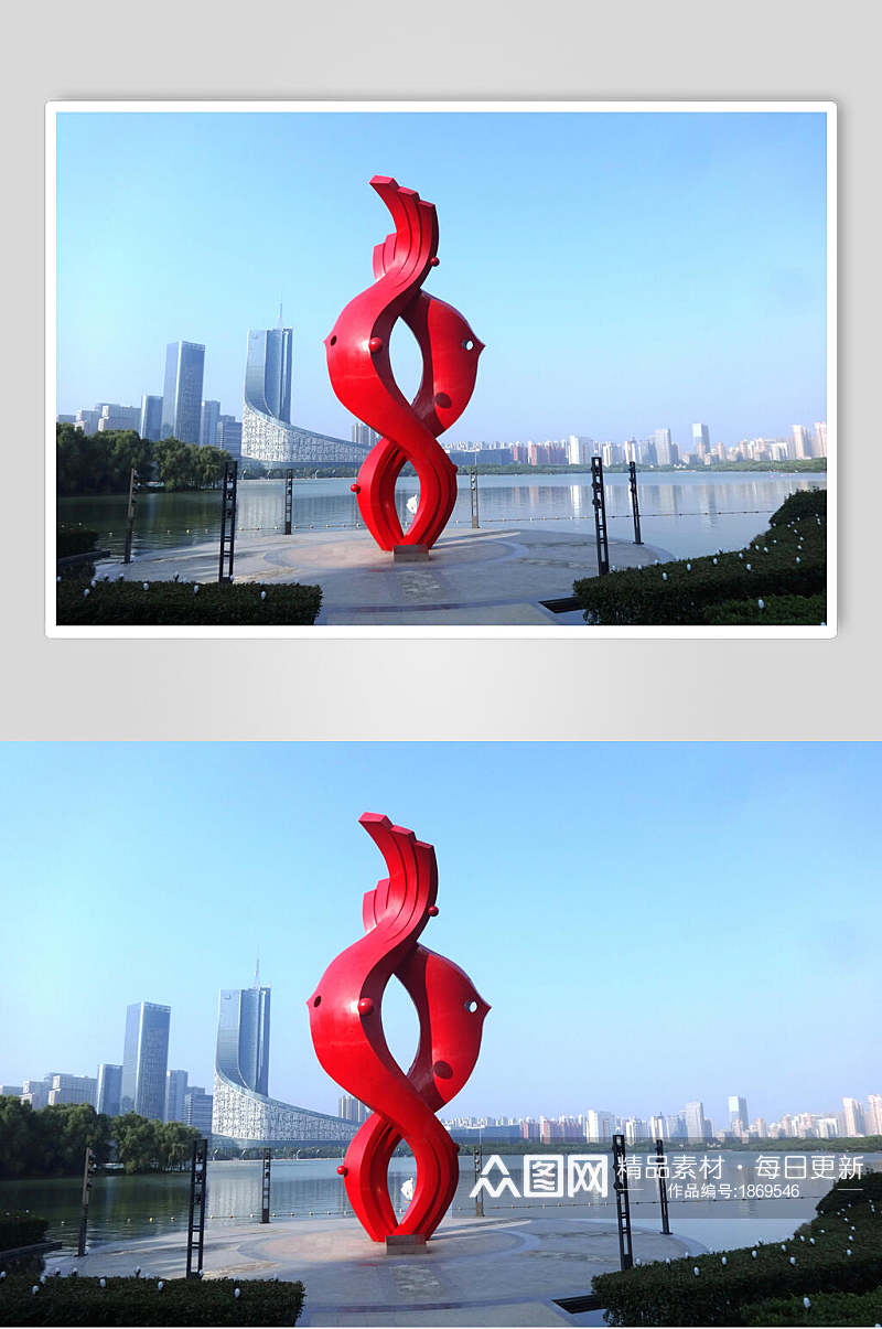 安徽合肥休闲游玩景点鱼水情城市雕塑高清图片素材