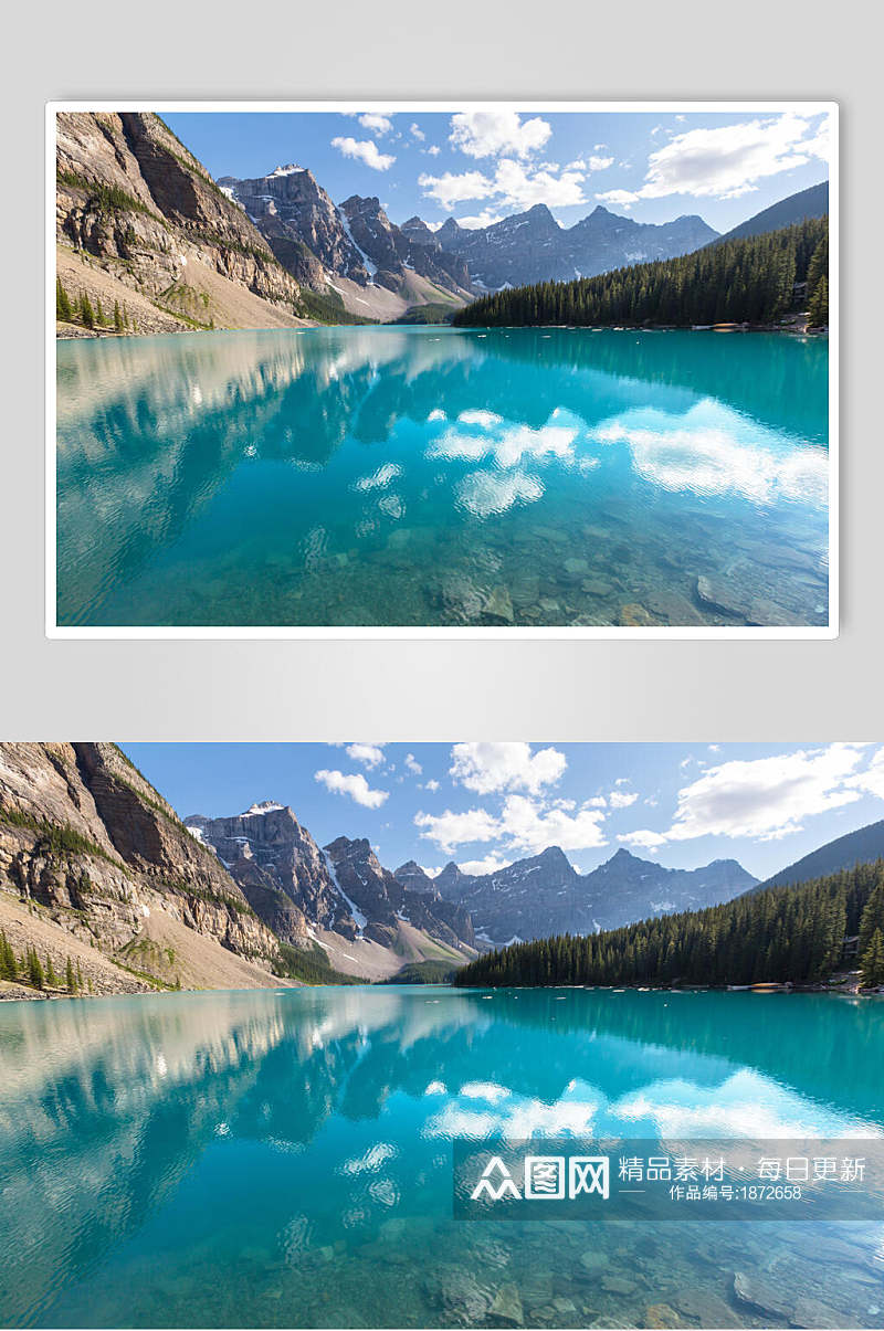 湖光山色山峰湖泊风景倒影图片素材