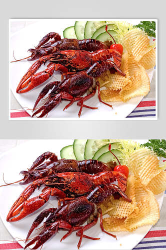 美味小龙虾摄影背景图片