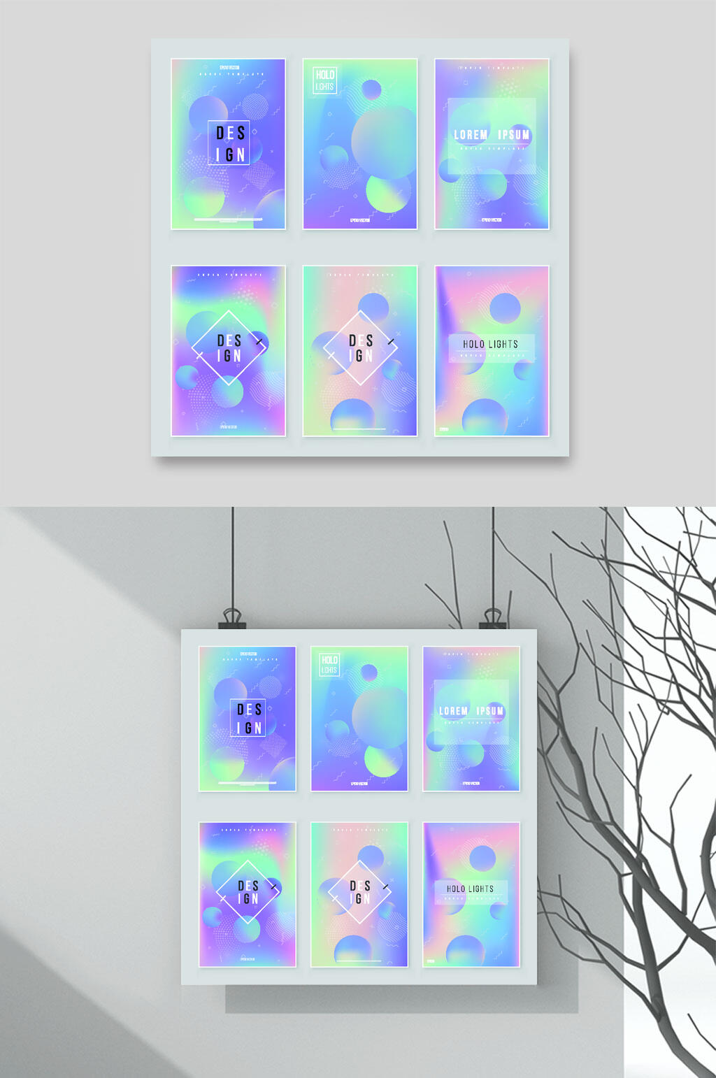 蓝紫色几何渐变梦幻粉彩背景素材素材