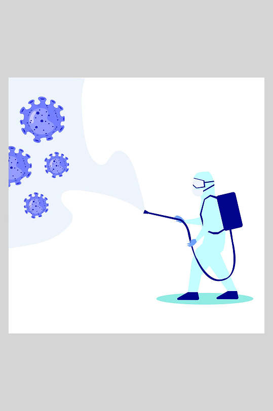消毒扁平化插画设计素材