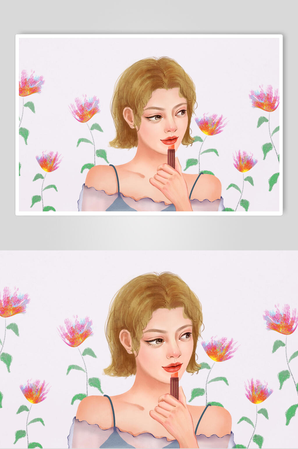 唇妆美容美妆插画素材素材