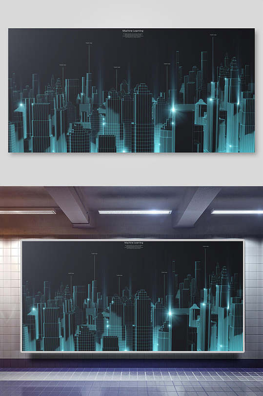 科技AI城市平面图设计背景素材