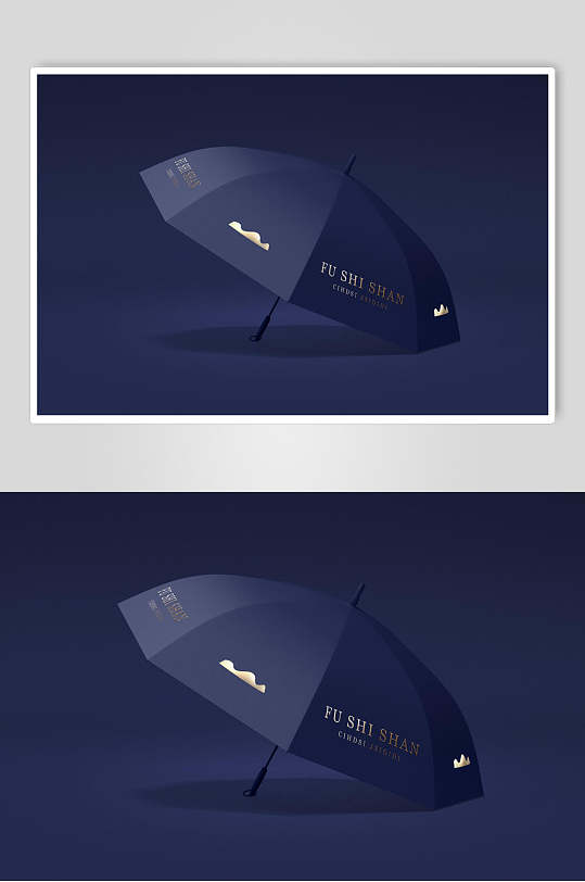 蓝色伞样机效果图-众图网