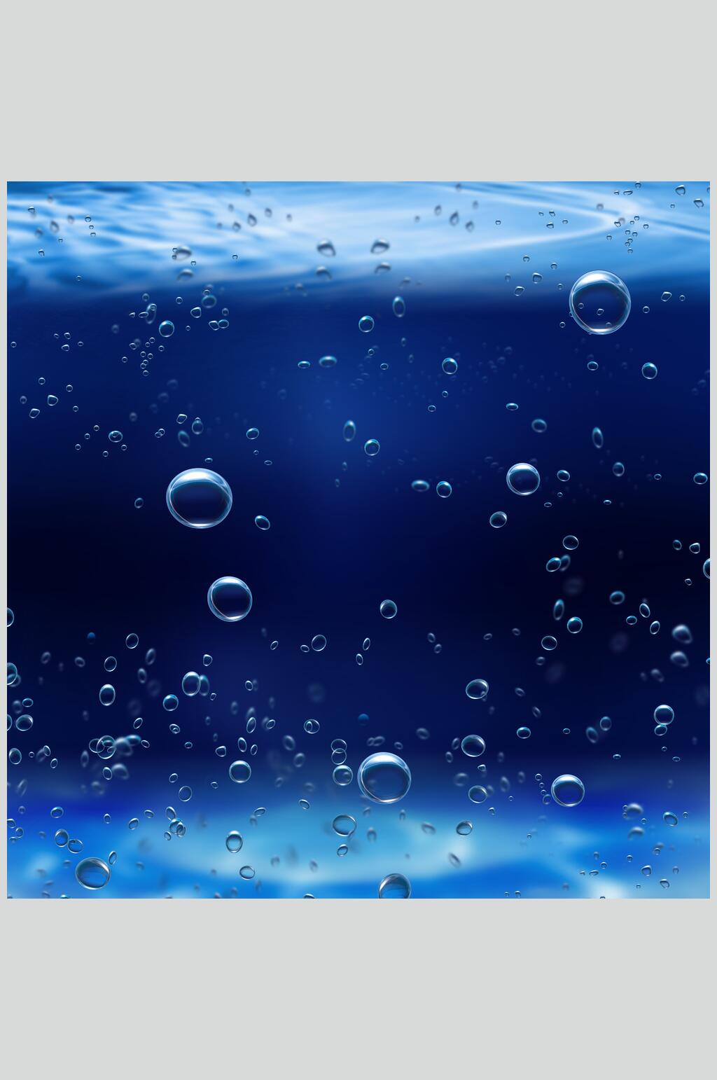 蓝色海洋透明水珠雨滴图片素材