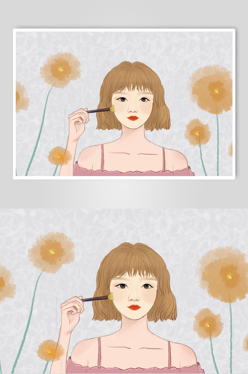腮红美容美妆插画素材素材