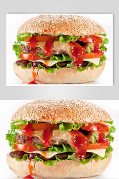 牛肉汉堡摄影元素图片
