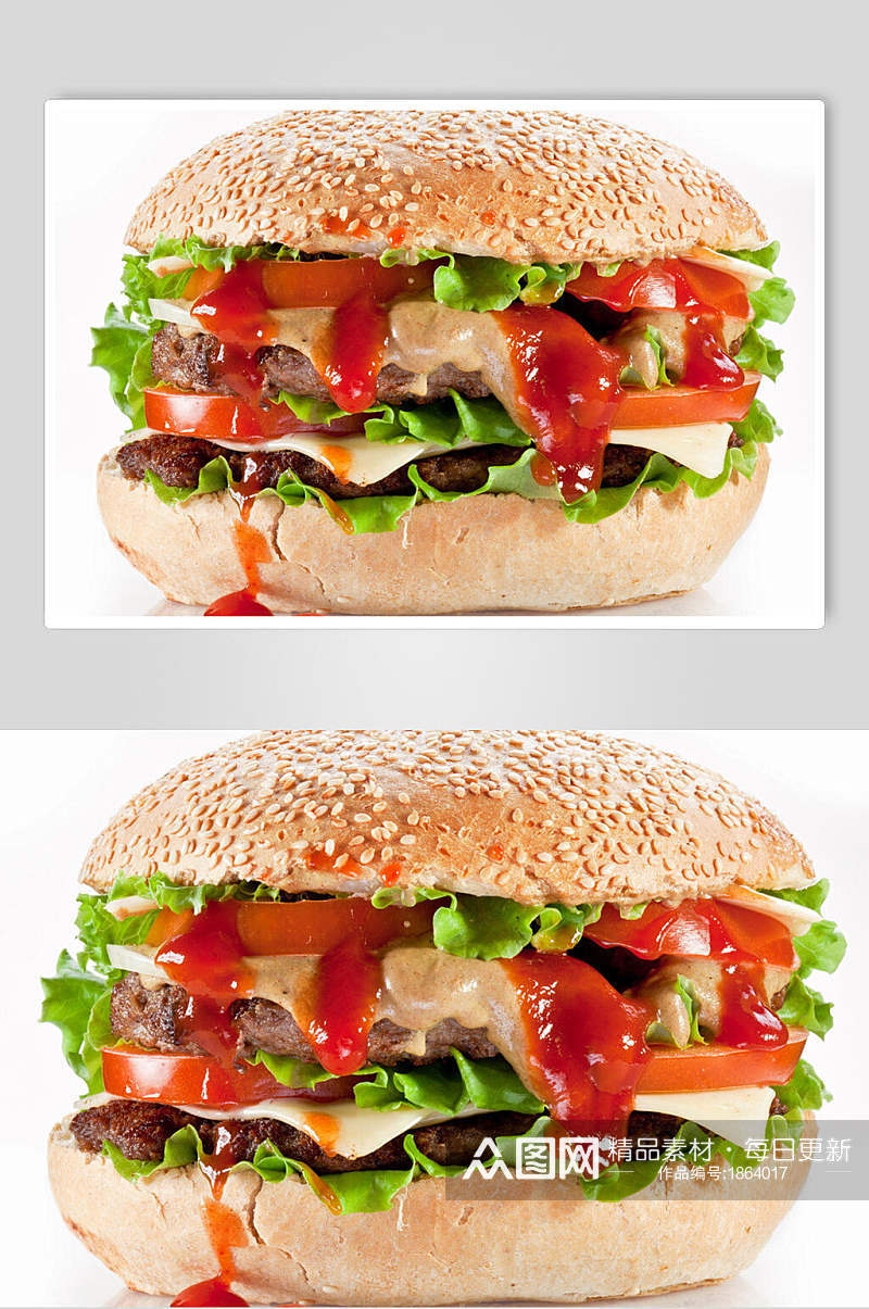 牛肉汉堡摄影元素图片素材