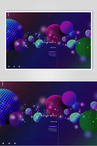 炫彩球体创意几何渐变立体设计素材