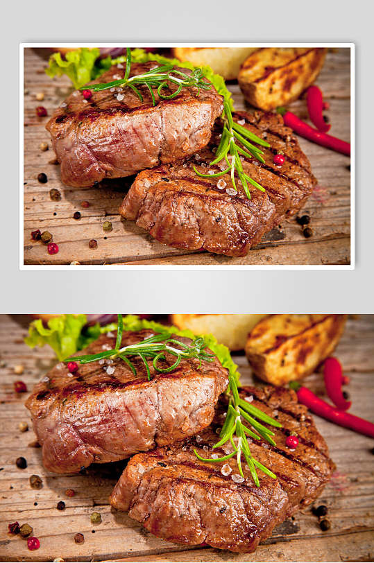 美味牛排美食摄影背景图片