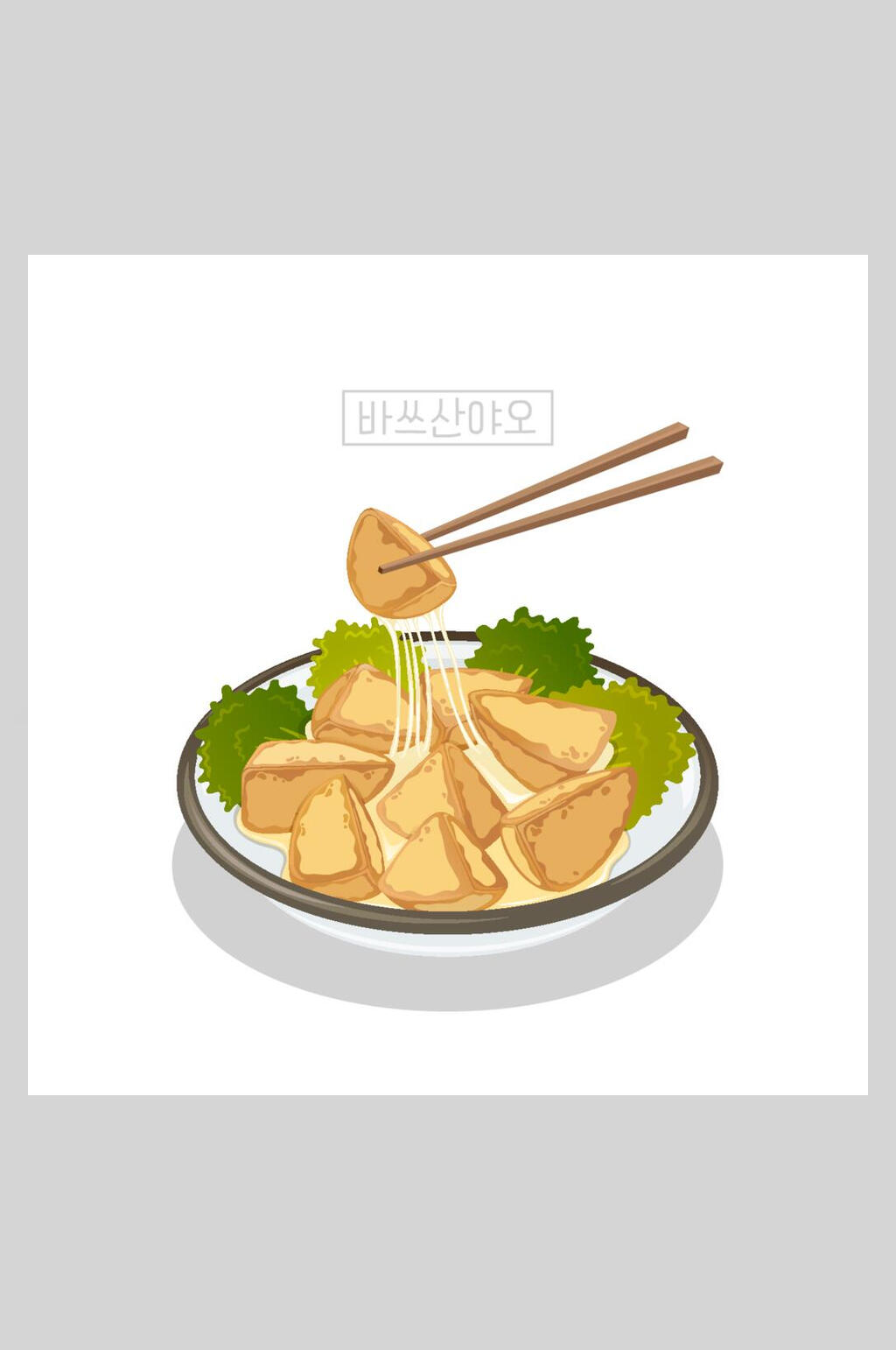 鱼豆腐美食插画素材