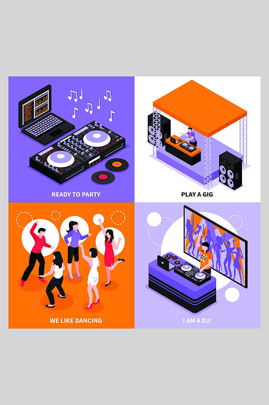 插画立即下载创意质感扁平化听歌唱歌元素立即下载唱歌ktv装饰画综合