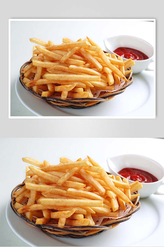 亚洲美食法式炸薯条高清图片