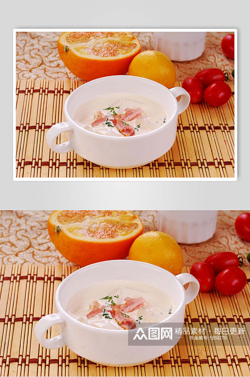 西餐汤美式土豆浓农汤美食高清图片素材