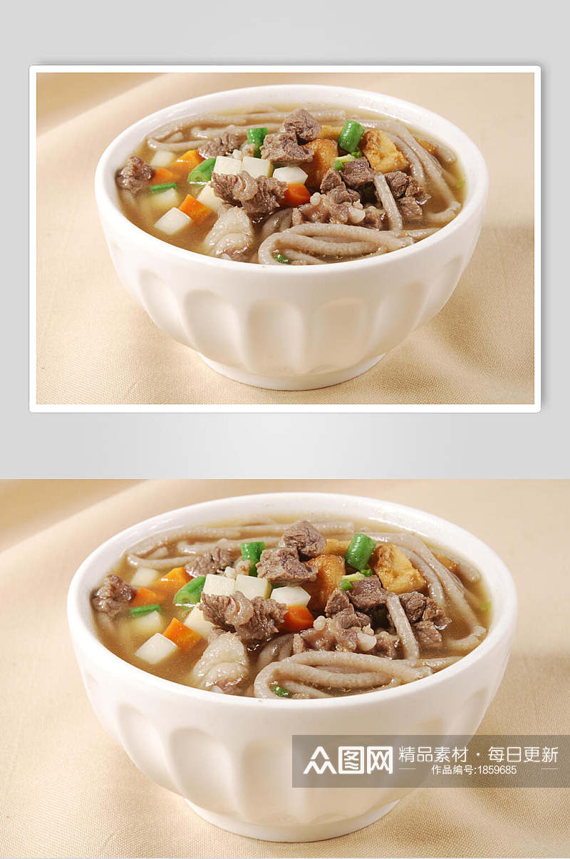 羊汤荞面饸饹食品高清图片素材