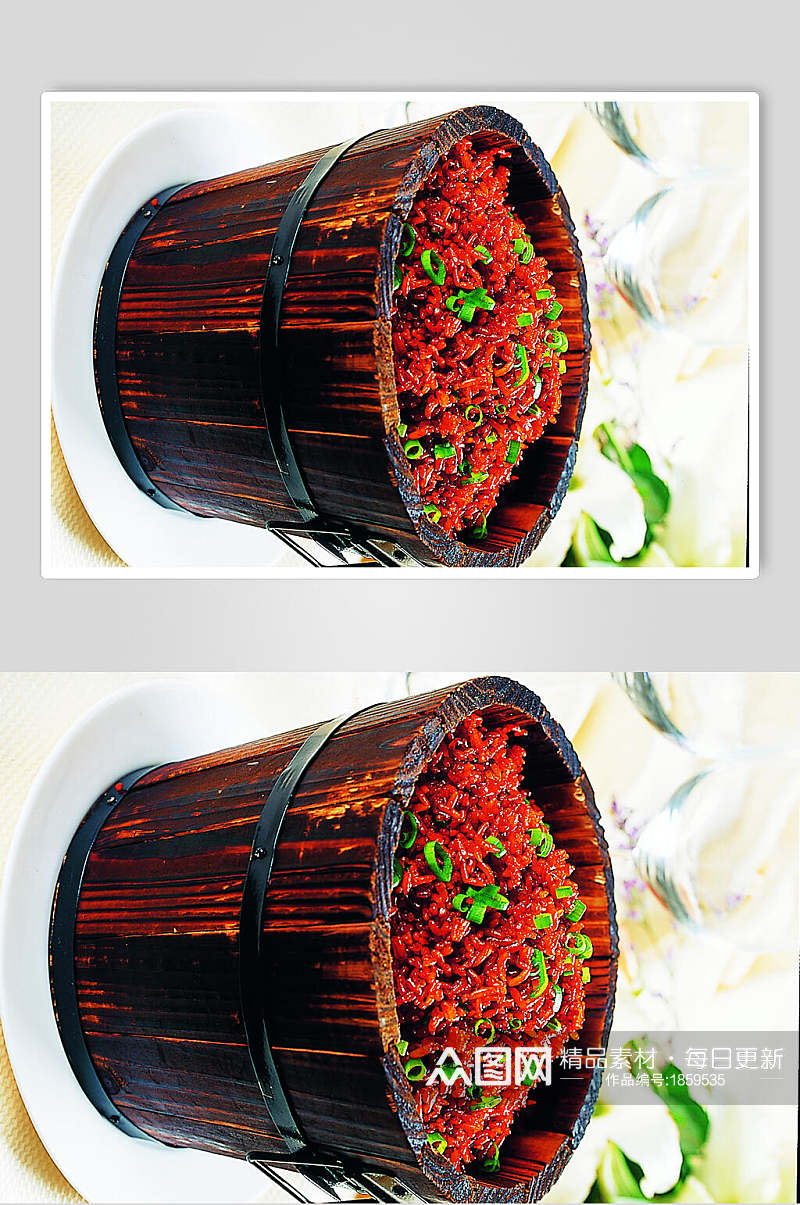 木桶酱油炒饭美食高清图片素材