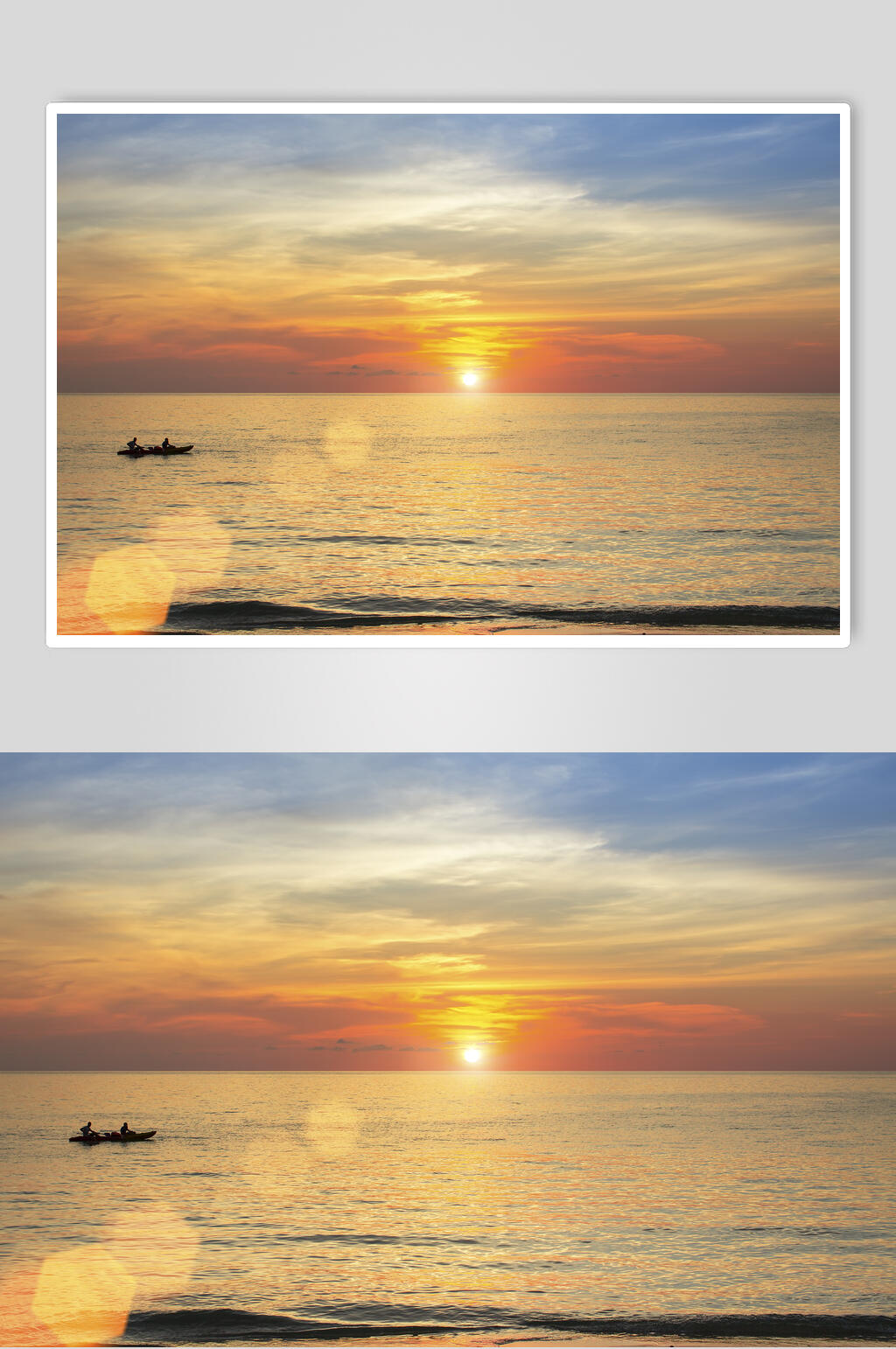 霞光万道光晕海面夕阳朝霞图片素材