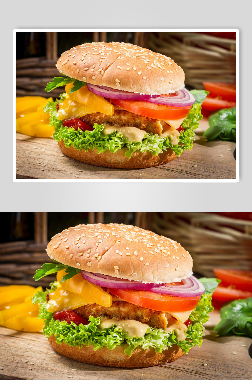 汉堡套餐摄影元素图片