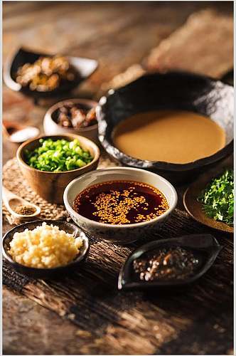 健康美味火锅蘸料美食图片
