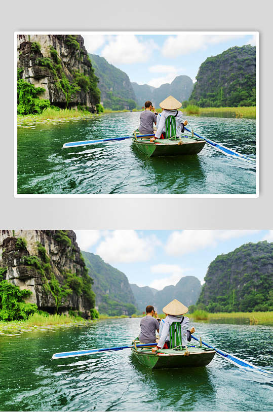 绿水青山山峰湖泊风景图片