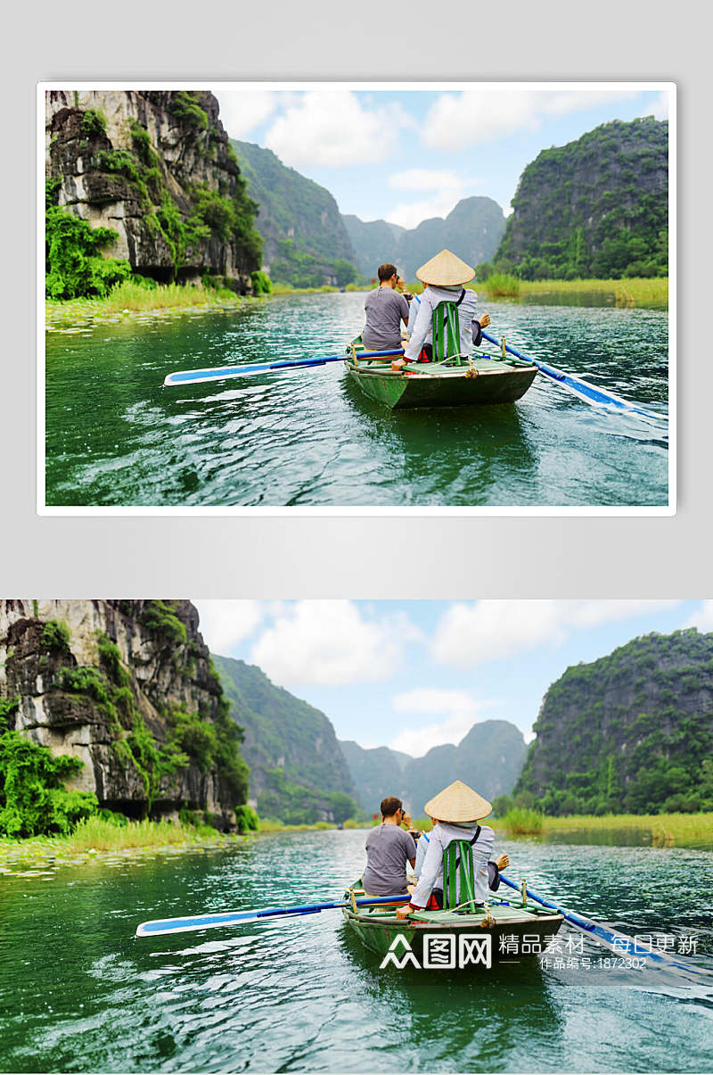 绿水青山山峰湖泊风景图片素材