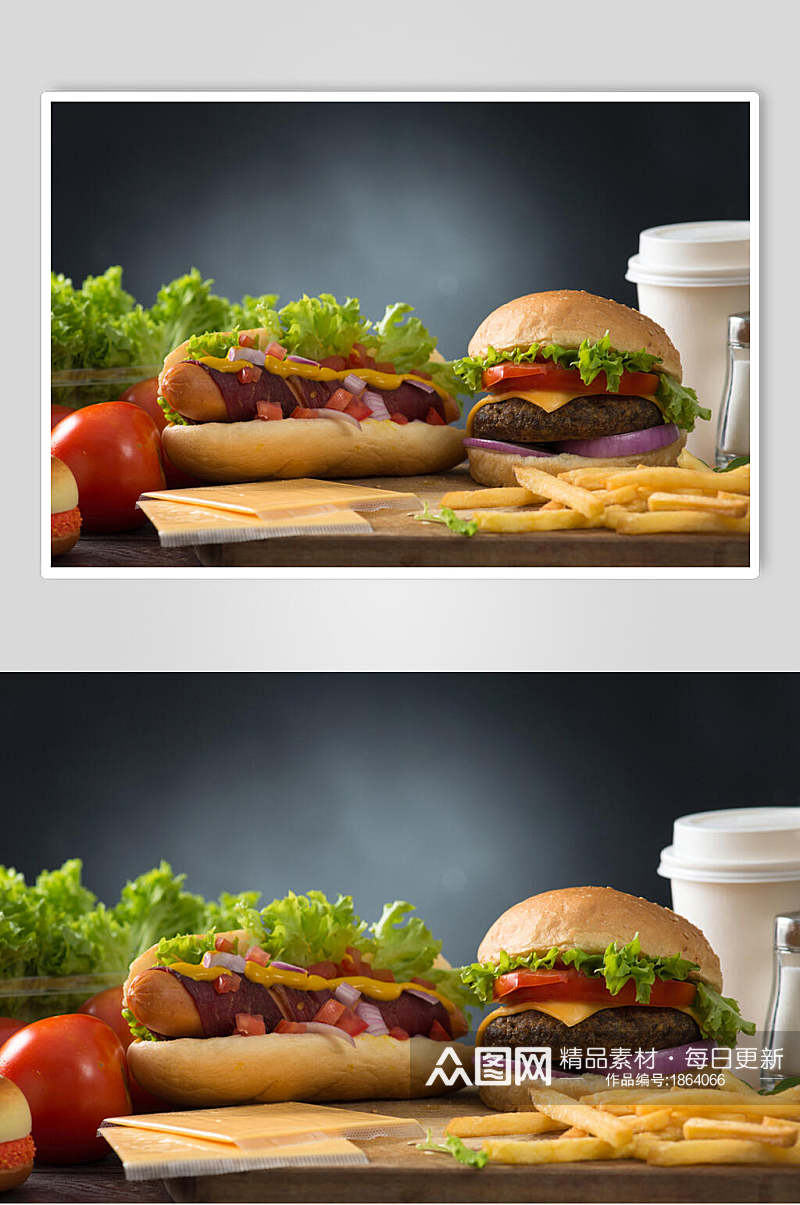 汉堡套餐摄影图片素材