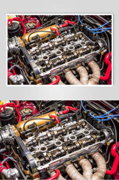 优质汽车引擎零件摄影图片
