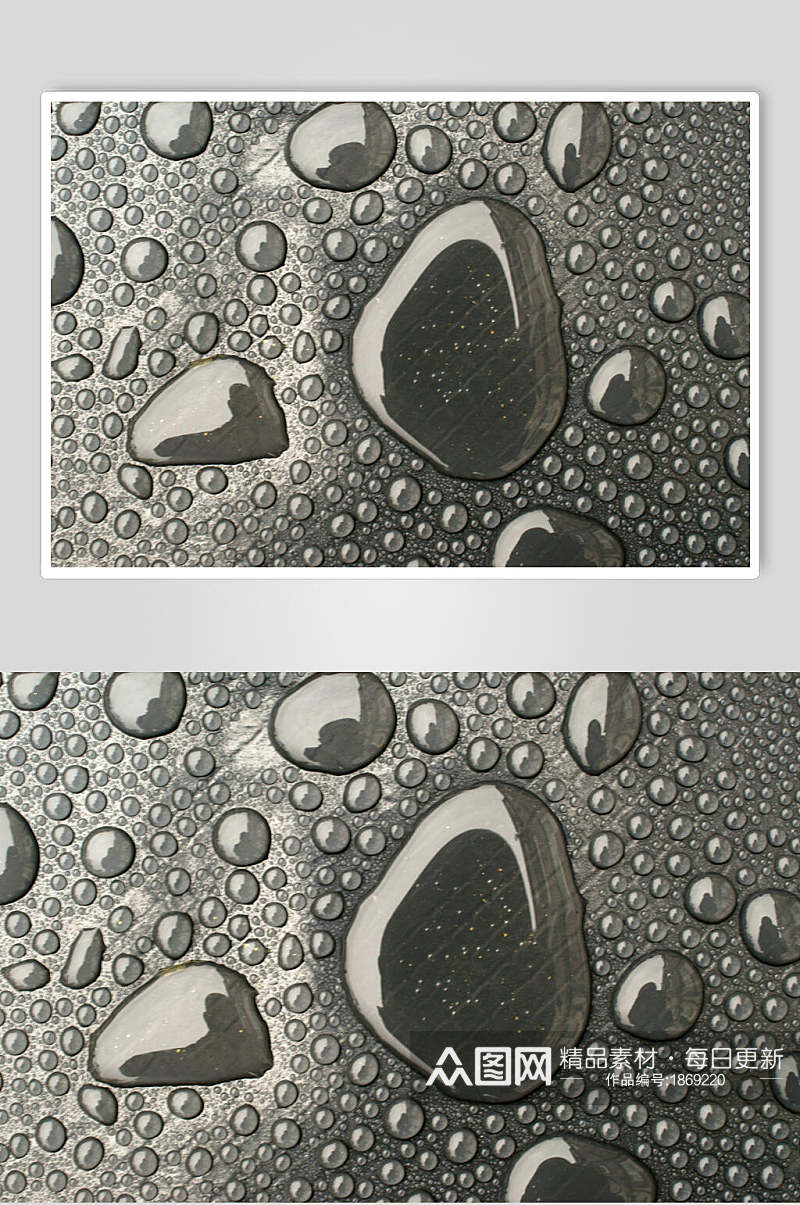 清爽透明水珠雨滴图片素材
