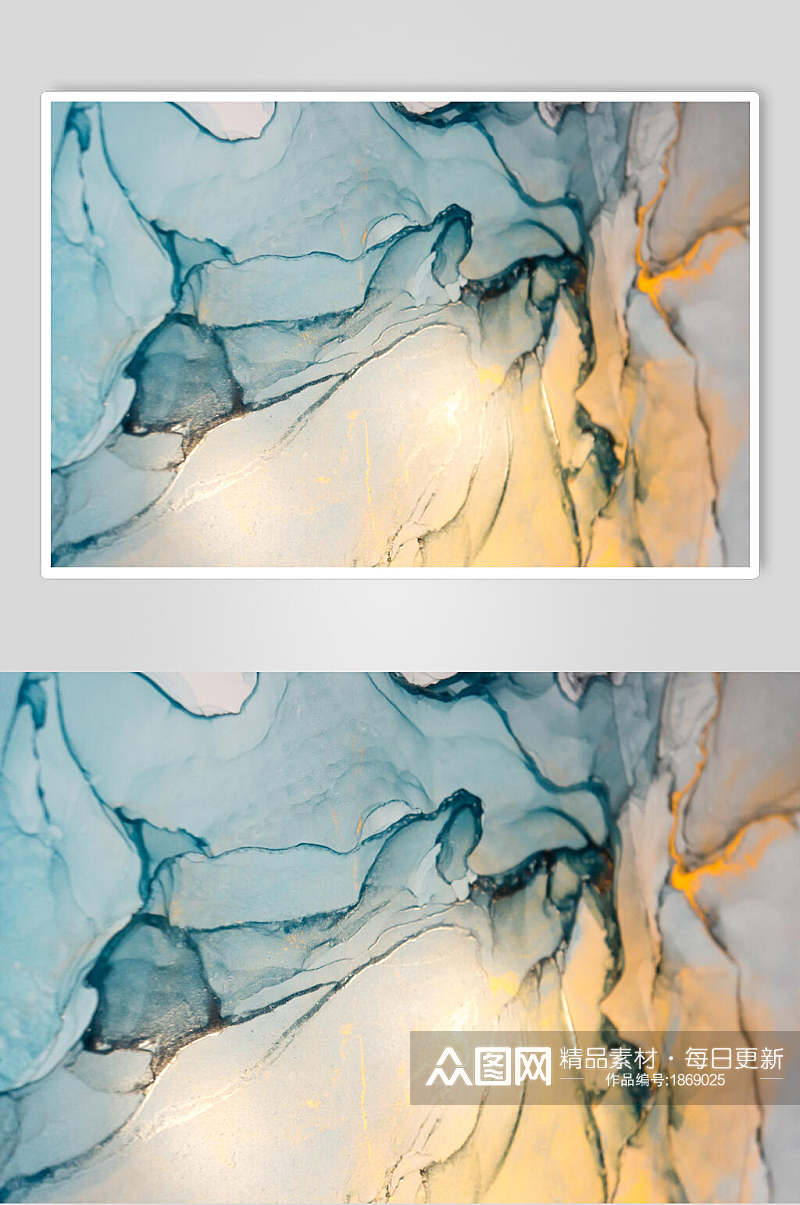 蓝色金边大理石底纹图片素材