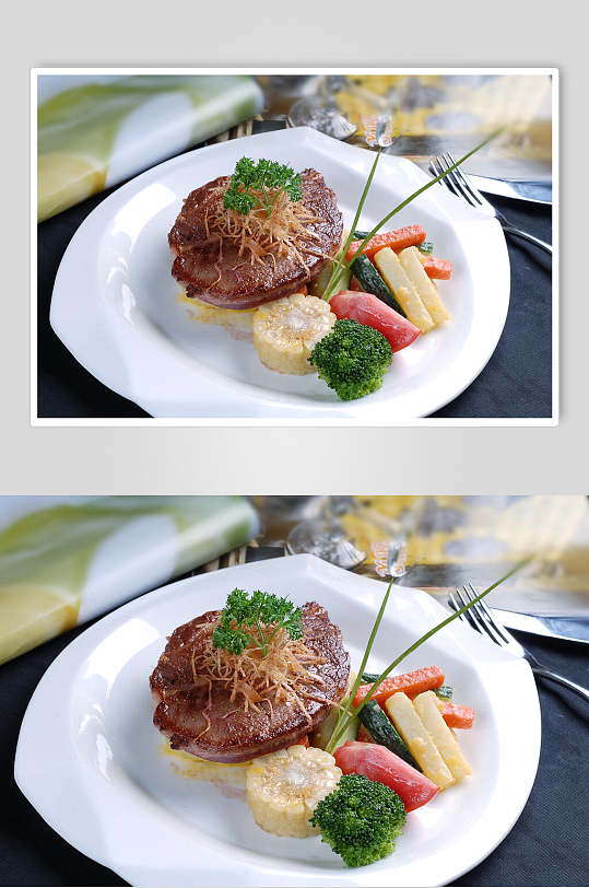 牛扒主菜系列新西兰肉眼扒美食摄影图片