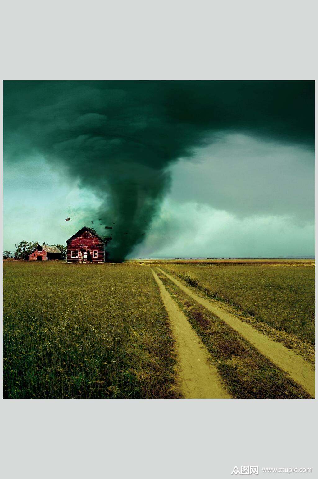 自然灾害龙卷风摄影背景图片素材