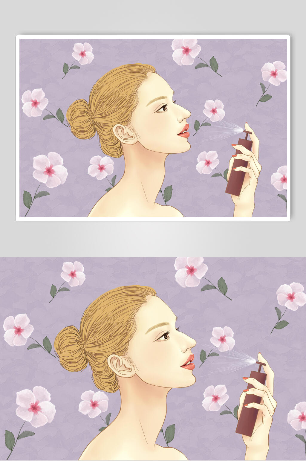清爽喷雾美容美妆插画素材素材