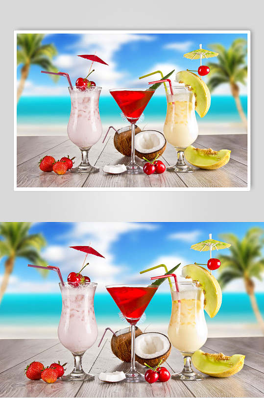 缤纷花式鸡尾酒摄影图片