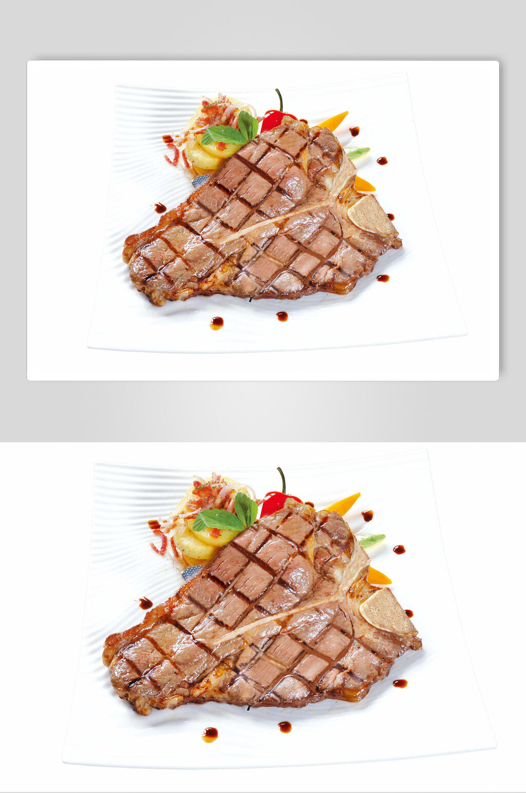 扒类安格斯顶级T骨扒美食摄影图片素材
