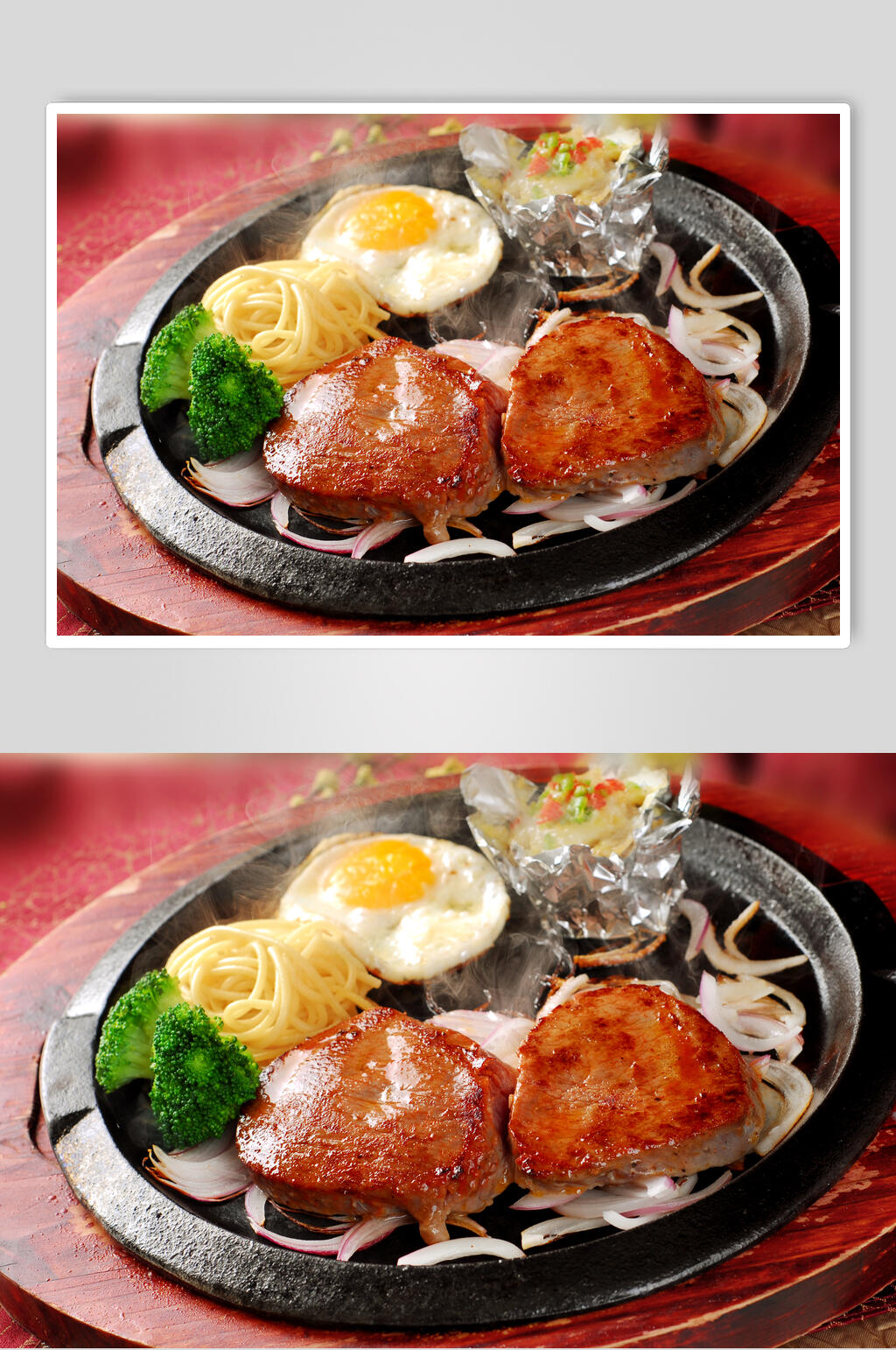铁板肉扒系列火焰牛扒美食图片素材