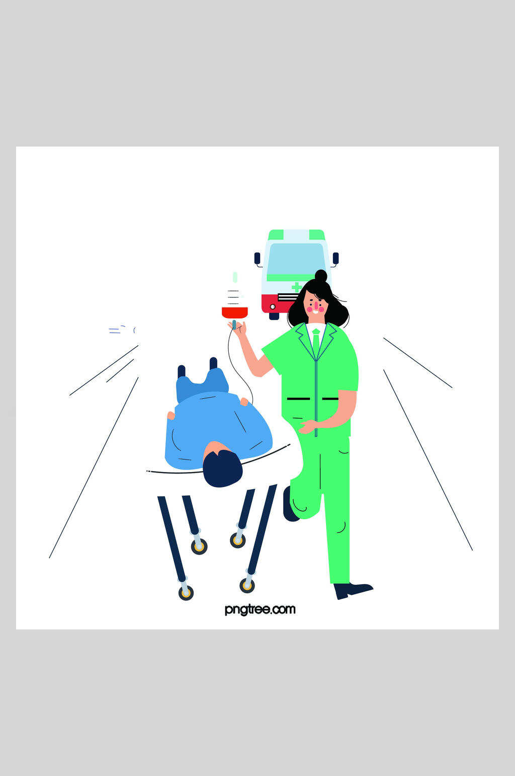 扁平化急救插画设计素材素材