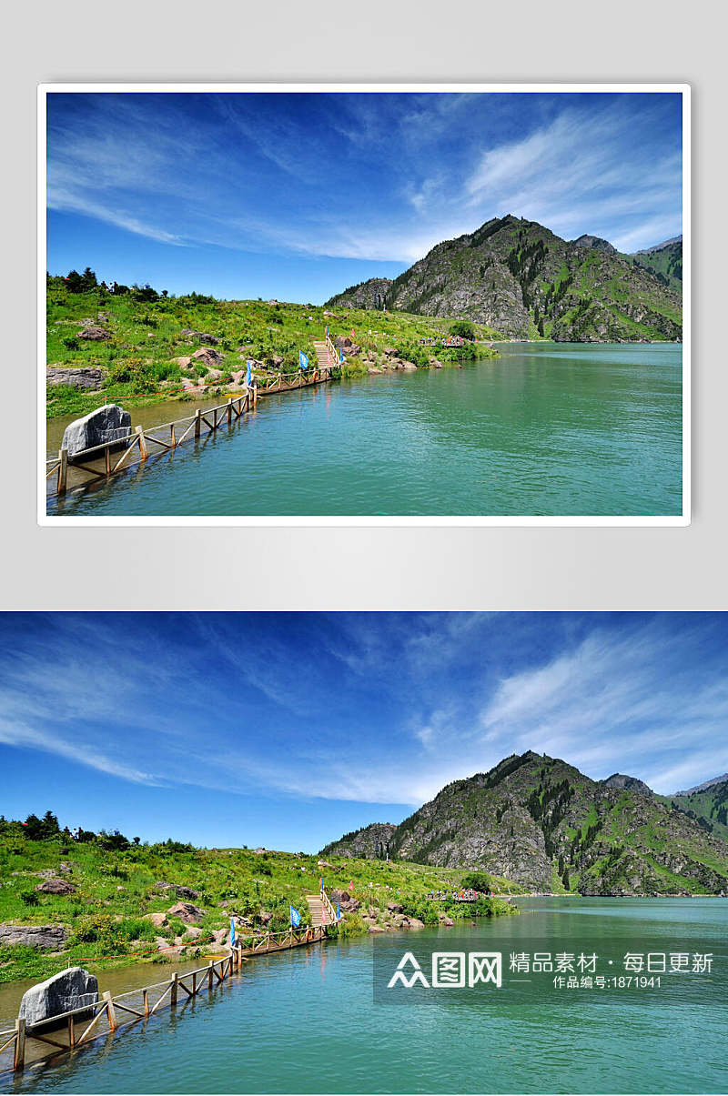 自然风景山峰湖泊风景图片素材