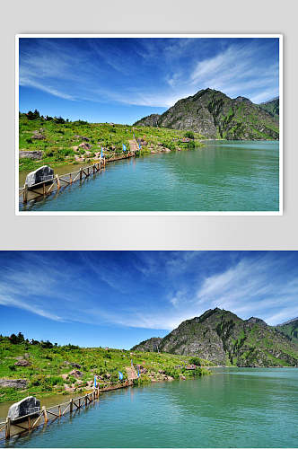 自然风景山峰湖泊风景图片